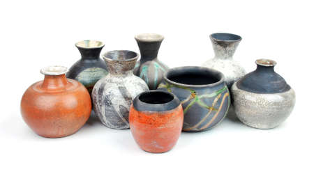 pots with glazeの写真素材