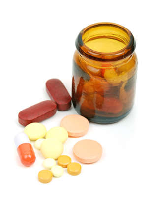 Jar with tabletsの写真素材