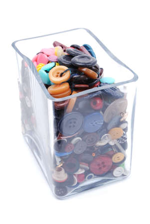 Buttons in a glass vaseの写真素材