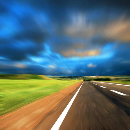 road with blur  skyの写真素材