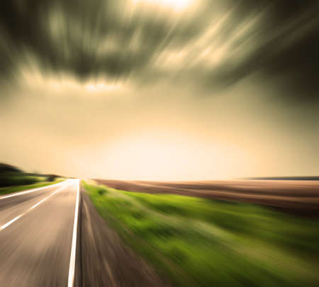 road with blur  skyの写真素材