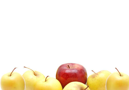 apples on whiye backgroundの写真素材