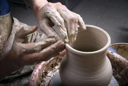 potter on the potters wheelの写真素材