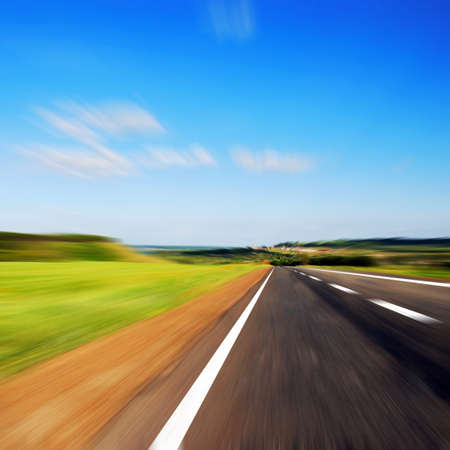 blured road and blured skyの写真素材