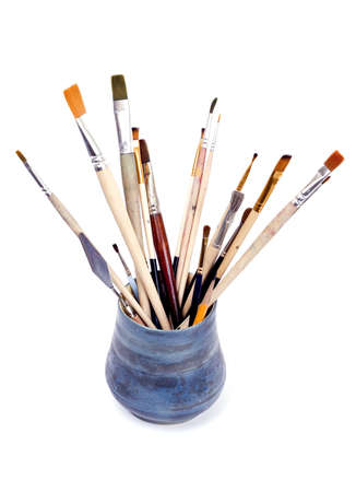 brushes in vaseの写真素材