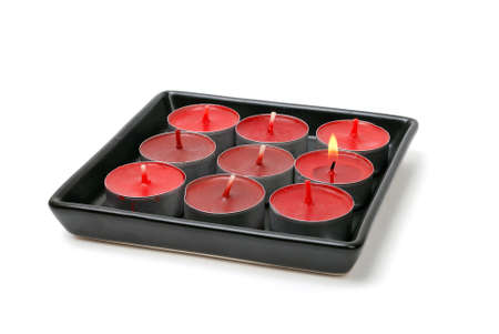 candles on white backgroundの写真素材
