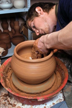 potter on the potters wheelの写真素材