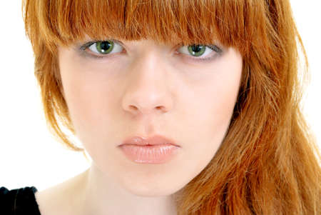 Beautiful girl with red hairの写真素材