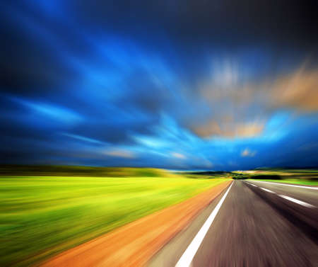 road with blur  skyの写真素材