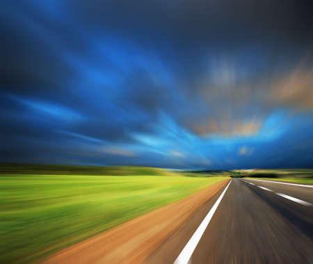 road with blur  skyの写真素材