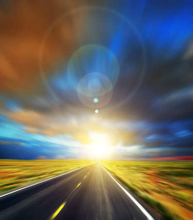 road with blur  skyの写真素材