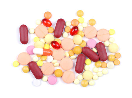pills on white backgroundの写真素材