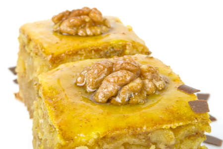 Honey cake with a nutの写真素材