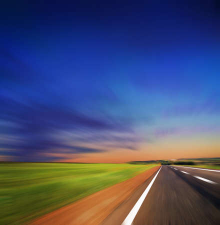 road with blur  skyの写真素材