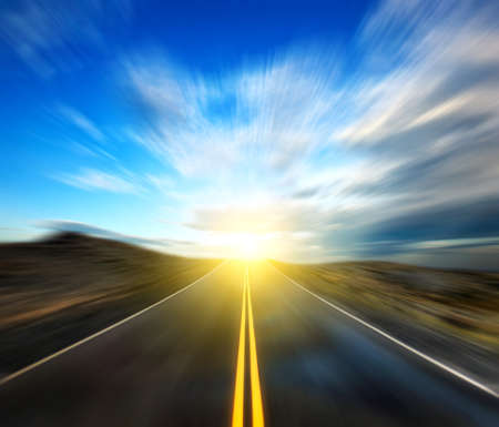 road with blur  skyの写真素材
