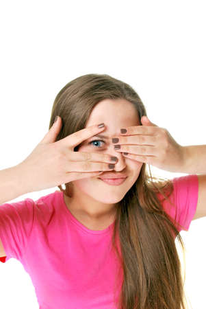 girl winksの写真素材