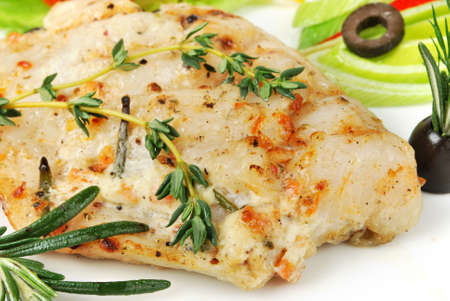 Grilled Foods - Grilled Fish with Tomatoの写真素材