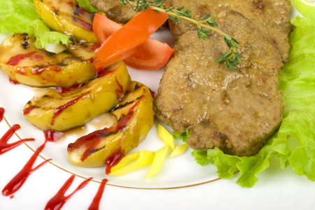 Closeup of grilled steakの写真素材