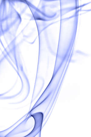 Blue smoke isolated on white backgroundの写真素材