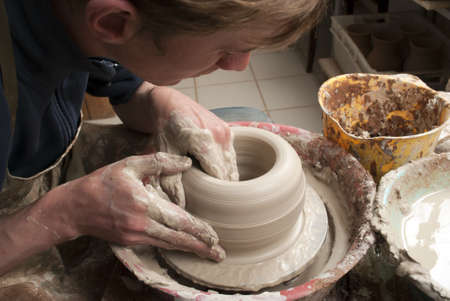 potter on workの写真素材