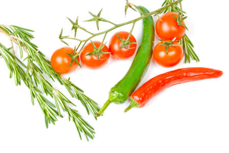 fresh vegetables isolated on white backgroundの写真素材