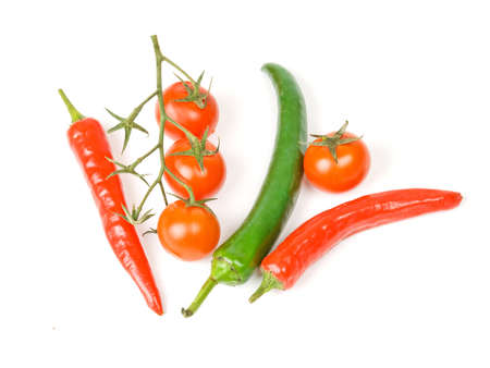 fresh vegetables isolated on white backgroundの写真素材
