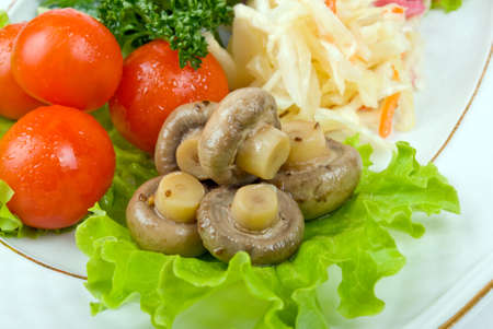  fresh cut vegetables in saladの写真素材