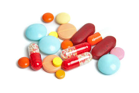 pills isolated on white backgroundの写真素材