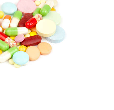 pills isolated on white backgroundの写真素材