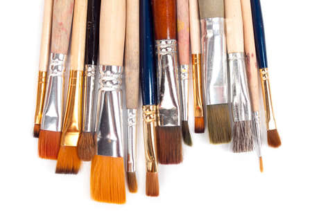 paint brushes on a white background.の写真素材