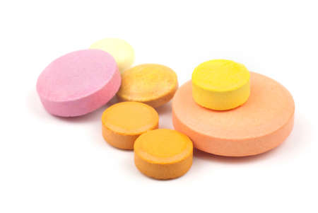 pills isolated on white backgroundの写真素材