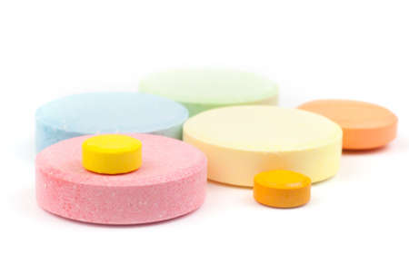 pills isolated on white backgroundの写真素材