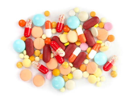 pills isolated on white backgroundの写真素材