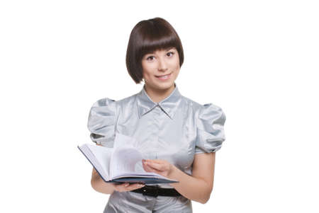 business woman with the book in handsの写真素材
