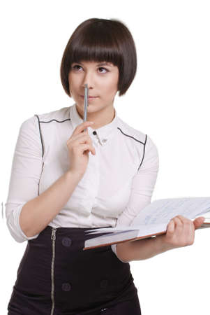 business woman with the book in handsの写真素材
