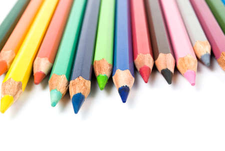 color pencils isolated on the whiteの写真素材