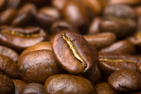 Closeup of coffee beansの写真素材