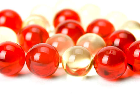 pills isolated on white backgroundの写真素材