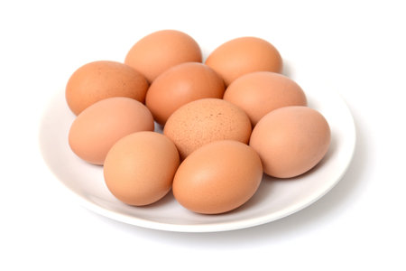 two eggs are isolated on a white background