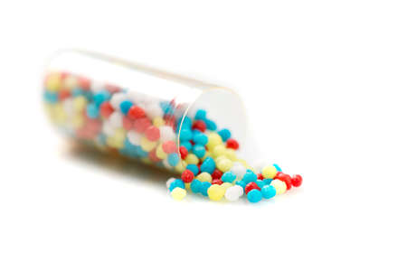 pills isolated on white backgroundの写真素材