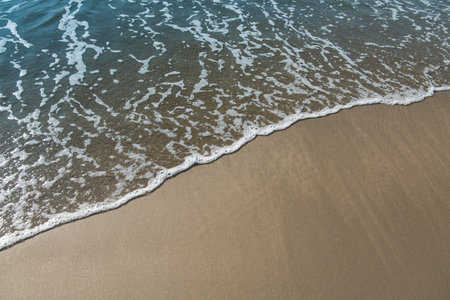 Soft wave of the sea on the sandy beach