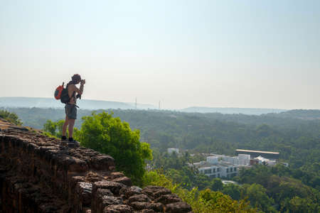 man take a photoの写真素材