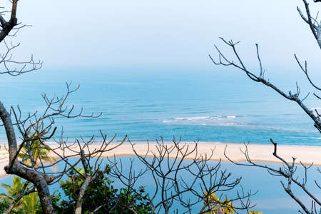 beautiful beach with white sandの写真素材