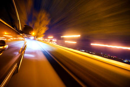 Car on the road with motion blur background.の写真素材