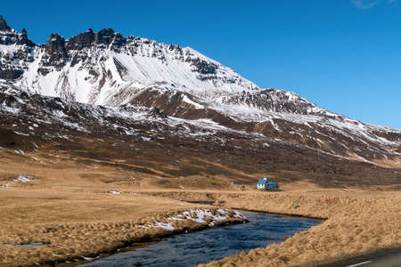 Mountain landscape with river. Icelandの写真素材