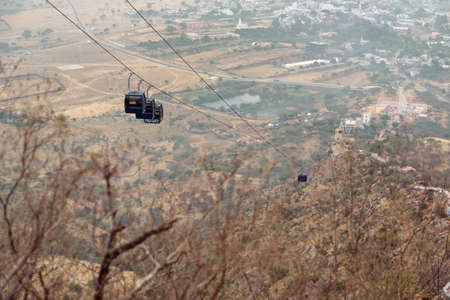 Ð¡able car in Pushkar, India.の写真素材