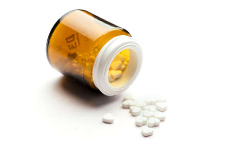 Pharmacy theme. Pills with bottle.の写真素材