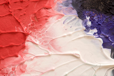 Hand drawn gouache painting. Abstract art background. Color texture.の写真素材