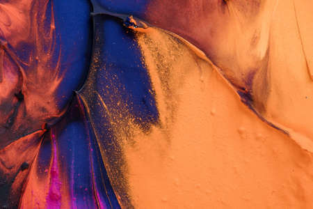 Hand drawn gouache painting. Abstract art background. Color texture.の写真素材