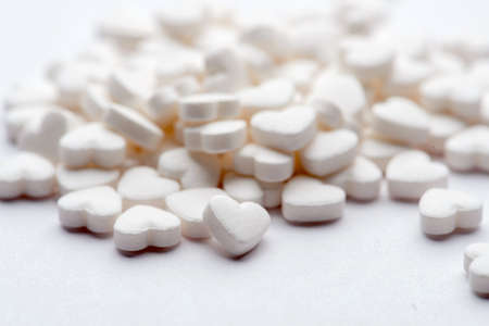 Pharmacy theme. Multicolored Isolated Pills and Capsulesの写真素材